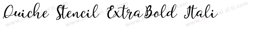 Quiche Stencil ExtraBold Italic字体转换